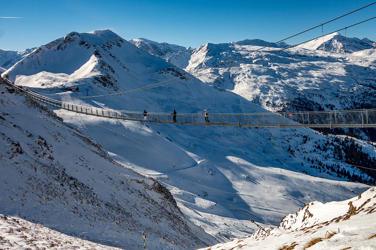 Hoogste hangbrug van Europa (2.300-meter) aan de Stubnerkogel